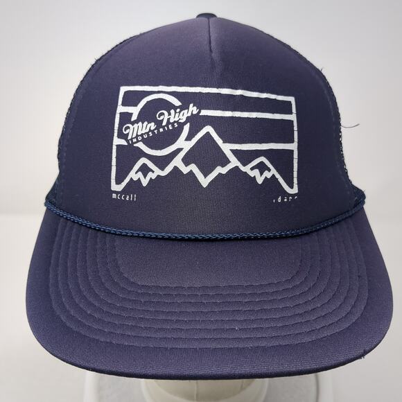 Mtn High Industries Snapback Rope Trucker Hat Blue One Size Mesh Back - Picture 2 of 9